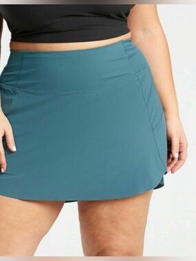Athleta Skort Run With It Skort Skirt Shorts Blue Teal